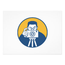 Photographer With Camera Retro Custom Invitations