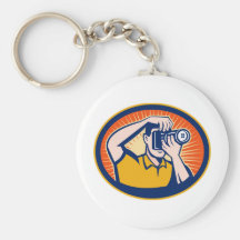 photographer with DSLR camera Key Chains