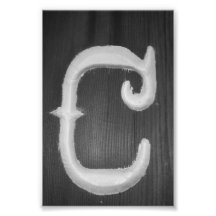 Photographie C6 4x6 noir et blanc de lettre d'alph