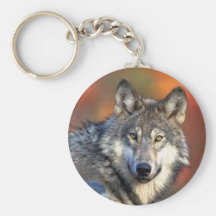 Photographie de loup porte-clé