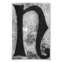 Photographie N3 4x6 noir et blanc de lettre d'alph