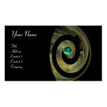 PHOTON SWIRL GEM MONOGRAM black blue yellow Business Cards