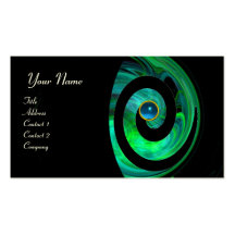 PHOTON SWIRL GEM MONOGRAM black  green blue Business Card