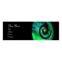 PHOTON SWIRL GEM MONOGRAM black  green yellow Business Card Templates