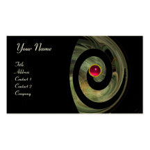 PHOTON SWIRL GEM MONOGRAM black pink red Business Card