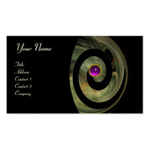 PHOTON SWIRL GEM MONOGRAM black purple Business Cards