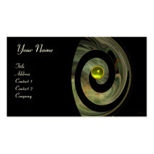 PHOTON SWIRL GEM MONOGRAM black purple yellow Business Card