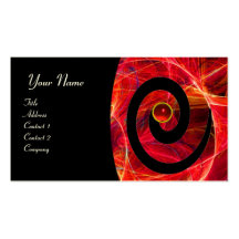 PHOTON SWIRL GEM MONOGRAM black red Business Card