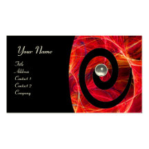 PHOTON SWIRL GEM MONOGRAM black red white Business Card