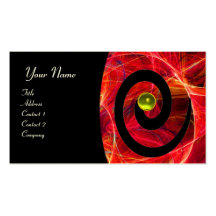 PHOTON SWIRL GEM MONOGRAM black red yellow Business Card