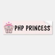 PHP Princess: Women in Open Source Web Development Bumper Stickers