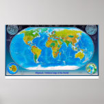 Physical and Political World Map Poster