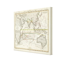 Physical Map of Indian seas Gallery Wrapped Canvas