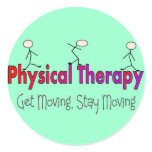 Physical Therapy Stick People Design Round Sticker
