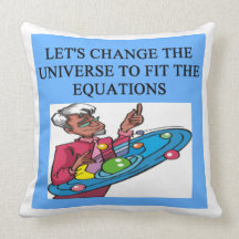 physics joke throw pillow