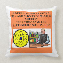 physics joke throw pillows