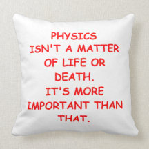 physics joke throw pillows