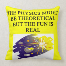 physics joke throw pillows