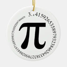 Pi (π) Day Christmas Ornaments