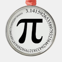 Pi (π) Day Christmas Tree Ornaments