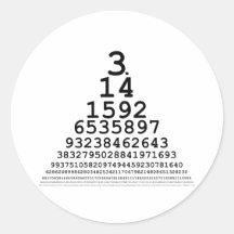 Pi Chart -- Math gifts and t-shirts Stickers