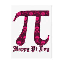 PI Day Girly Grunge Fuscia Skulls and Hearts
