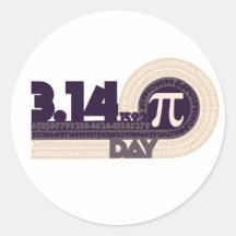 Pi Day Round Sticker