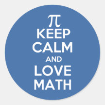 Pi keep calm and love math round stickers