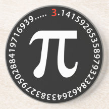 Pi Number Design Beverage Coasters