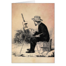 Pi Number Painting Greeting Cards