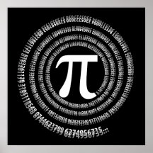 Pi Number Spiral Design Expanding Posters