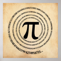 Pi Number Spiral Design Posters