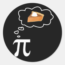 Pi pensant au tarte autocollant rond