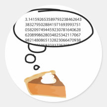 Pi Pie 3.14 Round Stickers