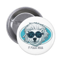 Pi Polar Bear Pinback Button