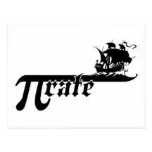 Pi rate ship postcard