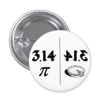 Pi Reversed Pie Mirror Pinback Button