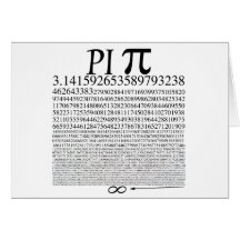 Pi Square Black Greeting Cards