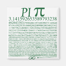 Pi Square Green Magnet