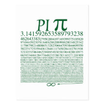 Pi Square Green Postcards