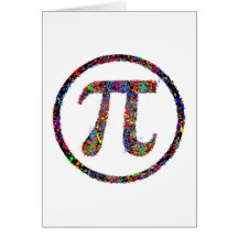 Pi Symbol Action Painting Splatter Card