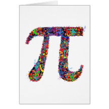 Pi Symbol Action Painting Splatter Card