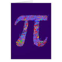 Pi Symbol Action Painting Splatter Greeting Cards