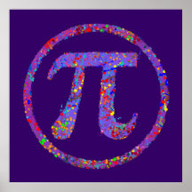 Pi Symbol Action Painting Splatter Posters