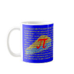 Pi symbol, digits and pie mug