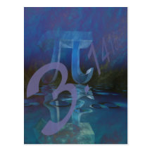 Pi symbol postcard