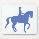 Piaffe Dressage Horse and Rider (blue) Mousepad