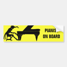 Pianiste à bord ! autocollant pour voiture