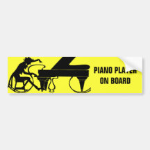 Pianiste à bord ! autocollants pour voiture