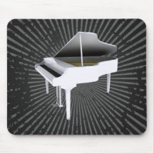Piano à queue blanc : modèle 3D : Mousepad Tapis De Souris